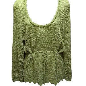 NWOT Gorgeous Green Tie Waist Pullover Sweater Top 2X